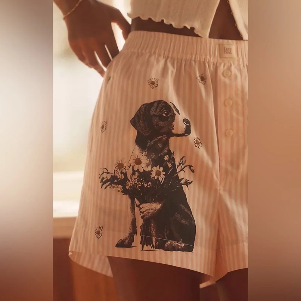 Anthropologie The Wren Boxer Shorts, Dog Edition NWT